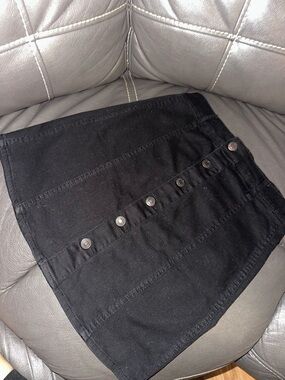 Massimo Black Button-Front Mini Skirt